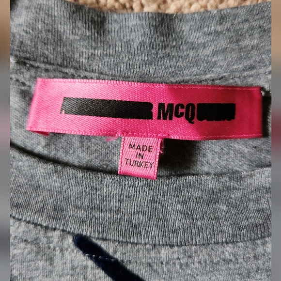 McQueen Signature Navy swallow shirt dress made in turkey short sleeve Cotton M - Picture 2 of 5